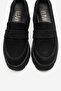 Santia Black Suede Women's Thick-Soled Loafer Shoes - 2