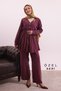 Pilise Detailed Waist-Tied Woven Hijab Suit 3171 – Special Series