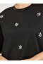 Black Embellished Oversized T-Shirt - 4