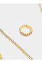 Gold Rhinestone Necklace with Ring and Bracelet Set - 5