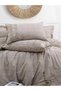 Rocco Embroidered Duvet Cover Set, 100% Cotton Fabric, 6 Piece Double Duvet Cover Set Beige - 2