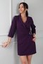 Women's Double-Breasted Shawl Collar Buckle Detailed Short Crepe Dress Slim Fit - 3