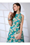 Halter Neck Floral Print A-Line Fusion Kurta - 5
