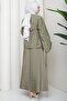 Ring Pattern Embossed Double Set Khaki Hm2881 - 5