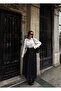 Women's Belt Piece Long Lined Embroidered Fabric Lace Skirt - 4