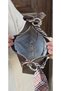 Women's Shoulder and Handbag Baguette Bag & Silk Scarf Detail - 8