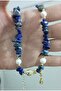 Real Pearl and Fish Detail Lapis Lazuli Natural Stone Necklace - 3