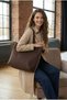 Women's Nubuck Large Size Hand and Shoulder Bag - 2