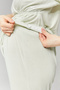 New Season Mint Green Double-Breasted Collar Flounce Sleeve Stylish Summer Maternity Pajama Set - 5