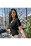 3-Button Ribbed Short Sleeve Slim Fit Stylish Different Blouse (Slim Fit 1 Size Larger) - 3