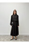 Serena Collar Detailed Black Two-Piece Suit