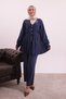 Pilise Detailed Waist-Tied Woven Hijab Suit 3171 – Special Series - 4