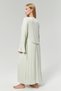 New Season Mint Green Double Breasted Collar Full Length Lace Summer Maternity Maternity Dressing Gown Nightgown Set of 2 - 3