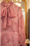 Women's Lined Patterned Gathered Collar Bow Detailed Chiffon Long Dress - 6