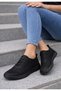 B1 2465 J Women's Black Rubber Laced Genuine Leather Transparent Gel Sole Orthopedic Ballerina Sports Shoes - 2