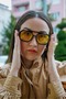 Vhl Black Frame Yellow Glass Sunglasses