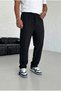 Full Lycra Super Flexible Baggy (Loose) Fit Men's Black Ribbed Jogger Mz5030 - 5