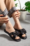 Rose Buckle Detailed Flat Heeled Orthopedic Slippers - 4