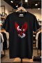 Türkiye Moon Star Turkish Flag Eagle Design Printed 100% Cotton Regular Fit Crew Neck T-Shirt
