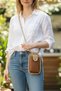 Arte Genuine Leather & Soft Straw Rope Phone Holder – Minimal Crossbody Women's Bag with Front Card Pocket - 4