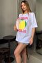 White Lemon Printed Crew Neck Women's T-Shirt