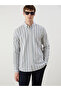 Nevavm Regular Fit Long Sleeve Striped Men's Shirt with Difference