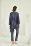 Women'S, Viscose, Navy Blue, V-Neck, Lace, Maternity 3-Piece Pajama Set - 4