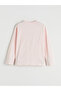 Pink Printed Crew Neck Girls' Pajama Set - 4