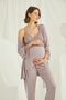 Women'S, Viscose, V-Neck, Lace, Maternity 3-Piece Pajama Set