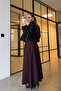 Women's Pleated Belted Maxi Skirt Mulberry - 3