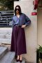 Women's Pleated Belted Maxi Skirt Mulberry - 5