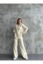Women's Knitwear Double Set Polo Neck Sweater and Pants - 2