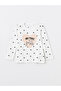 Lcw Kids Ecru Printed Crew Neck Printed Long Sleeve Girls' Pajama Set - 2