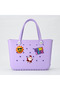 XL EVA Beach Tote Bag – Waterproof Summer Pool &Travel Tote with Inner Pocket &3 Charms (48x34x23cm)