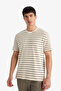 100% Cotton Regular Fit Striped T-Shirt F9673Ax26Sp - 3