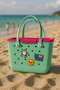 XL EVA Beach Tote Bag Set – Luxury Waterproof Summer Bag with Tray & Charms - 2