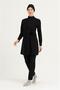 Women's Black Long Sleeve Rose Hijab Swimsuit - 3