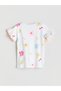 Lcw Kids White Crew Neck Floral Girl's T-Shirt - 5