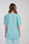 Women's Aqua Green Short Sleeve Top - 4