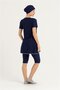 Women's Navy Blue Hijab Half Sleeve Swimsuit - 4
