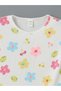 Lcw Kids White Crew Neck Floral Girl's T-Shirt - 4