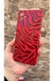 Samsung Galaxy A04 Compatible Red Zebra Patterned Silicone Shock Absorbing Classic Protected Rubber Case - 4