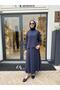 202942 Women's High Collar Suit Navy Blue