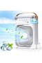 700ml Portable Mini Air Conditioner, USB Evaporative Cooler Fan with LED Light, White