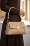 Retro Flap Lock-Detail Round-Strap Design Women's Hand and Shoulder Bag
