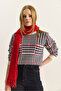 Women's Cream Crew Neck Houndstooth Patterned Knitwear Sweater 20251122 - 4