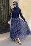 Authentic Pattern Asymmetrical Purple Tulle Skirt - 2
