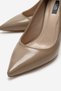 Women's Mink Skin Stiletto 9 Cm. Thick Heeled Pointed Toe Thin Sole Classic Heeled Shoes - 3