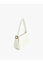 Faux Leather Shoulder Bag with Stitching Detail, Buckle and Zipper Closure - 3
