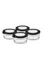 Qlux Ideas 4-Piece Round Glass Storage Container and Breakfast Set - Airtight Organizer - (Bpa Free) - 3
